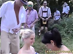 wild german outdoor groupsex fuck-fest